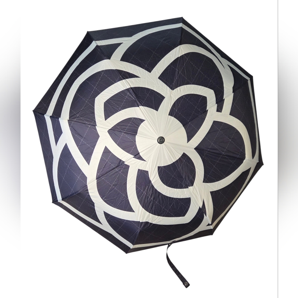 Chanel Umbrella Camellia Navy and White New In Box